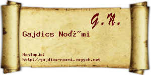 Gajdics Noémi névjegykártya